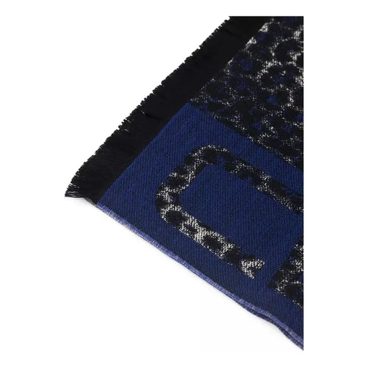 Cavalli Class Blue Wool Men Scarf CA-22213
