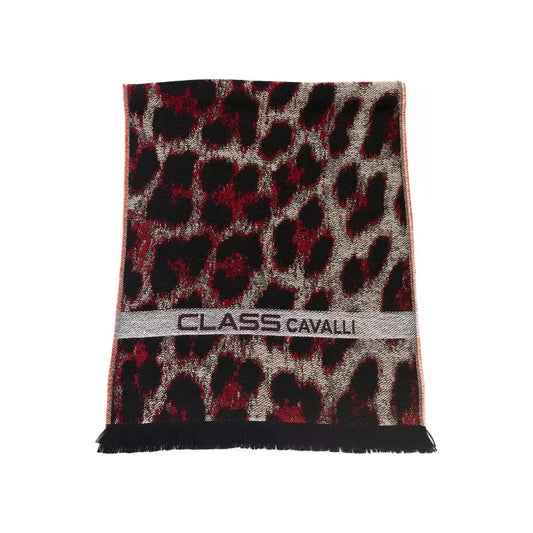 Cavalli Class Burgundy Wool Men Scarf CA-22210