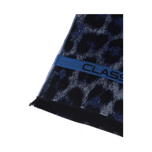 Cavalli Class Blue Wool Men Scarf CA-22209