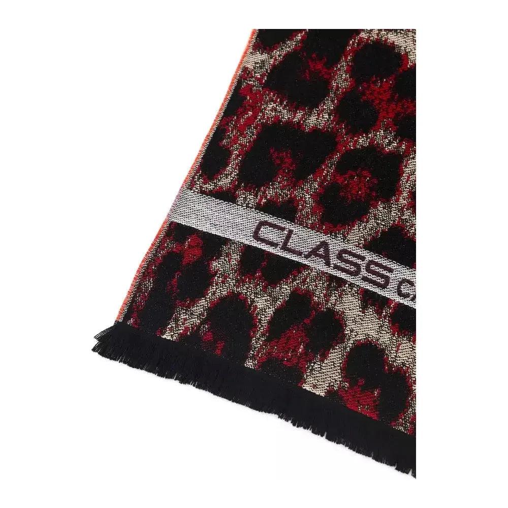 Cavalli Class Burgundy Wool Scarf