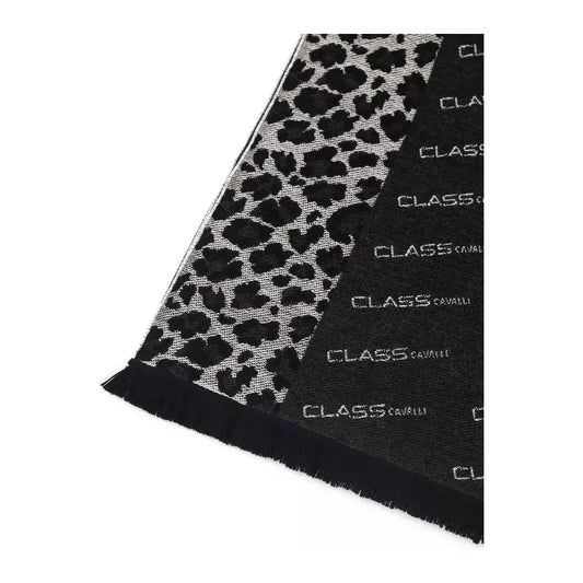 Cavalli Class Black Wool Men Scarf CA-22214