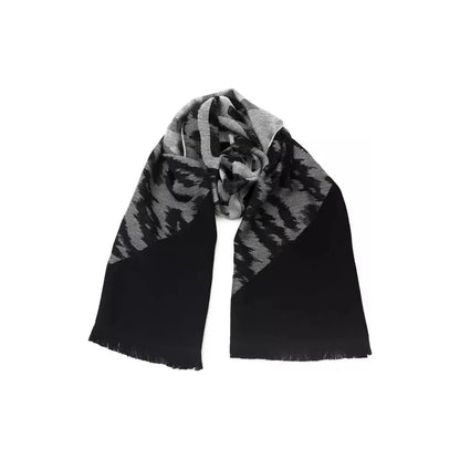 Cavalli Class Gray Wool Men Scarf Scarves