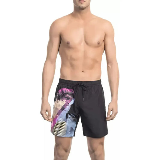 Bikkembergs Black Polyester Men Swim Short BI-22005-S