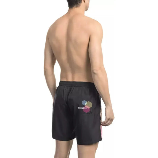 Bikkembergs Black Polyester Men Swim Short BI-22005-S