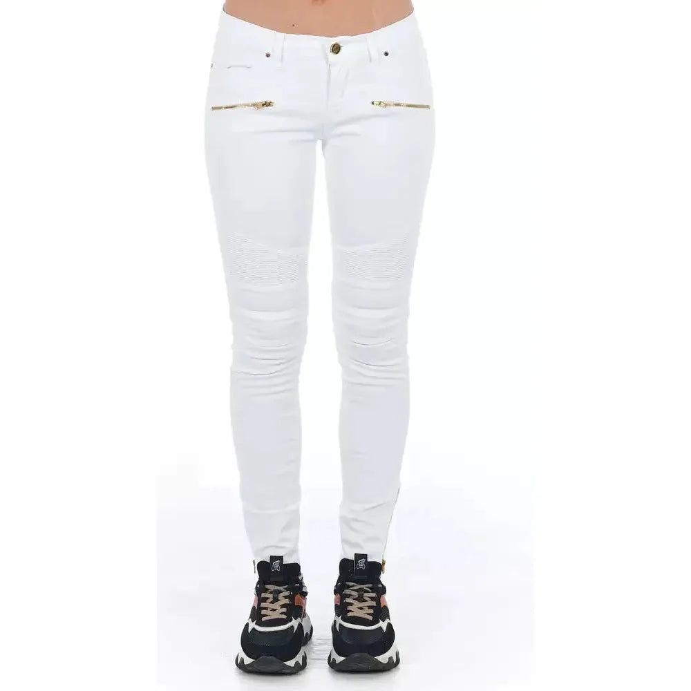 Frankie Morello White Cotton Pant