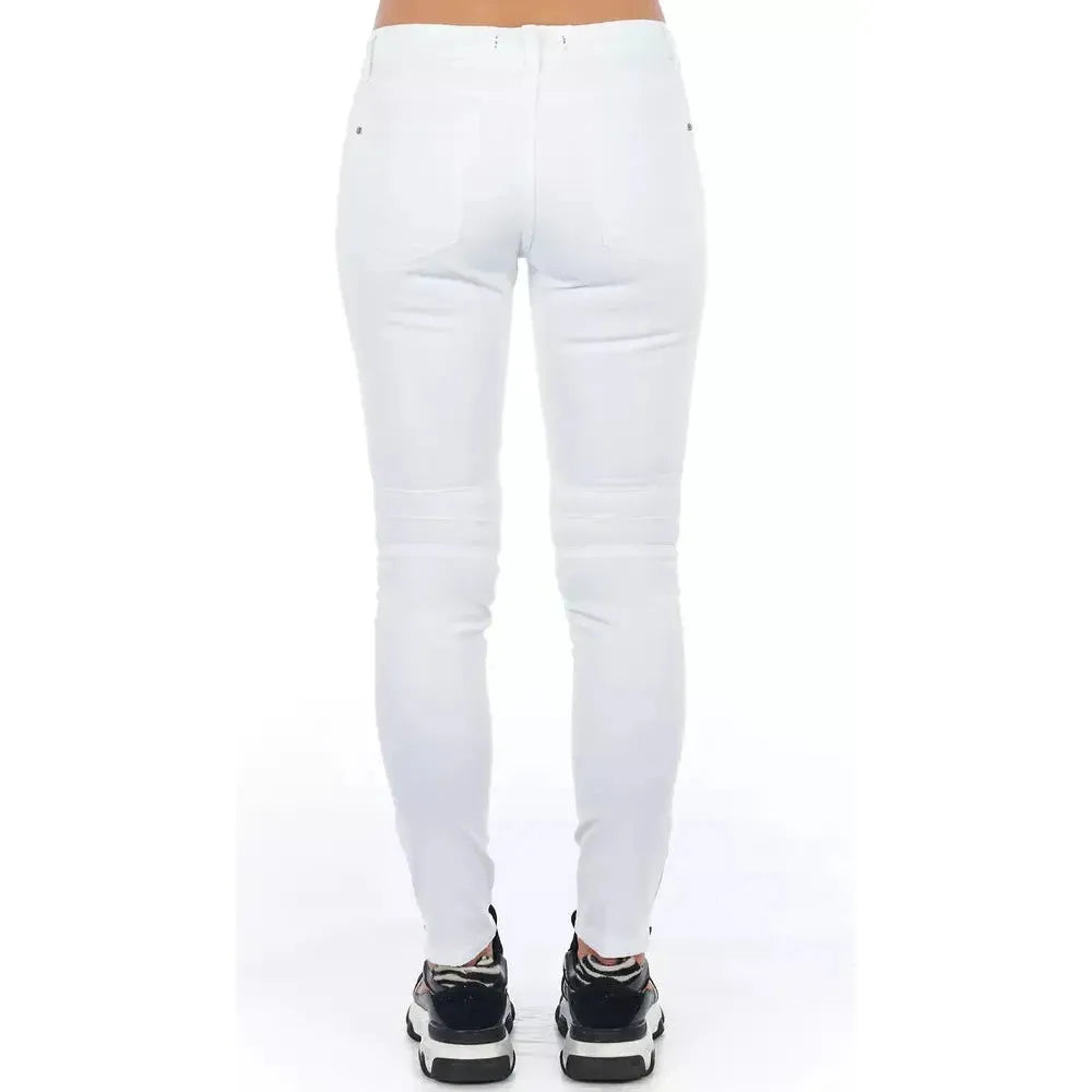 Frankie Morello White Cotton Pant