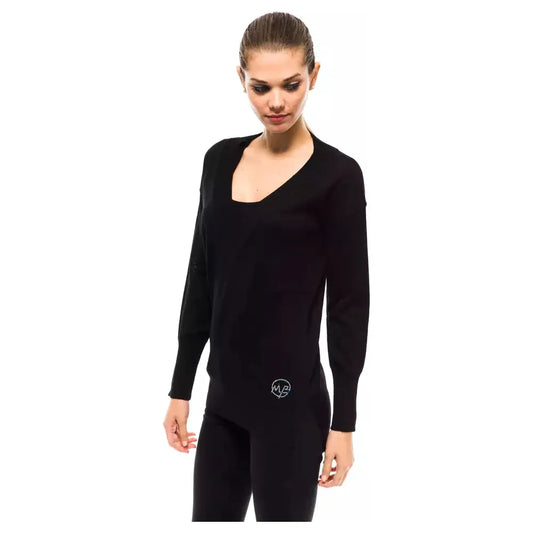 Montana Blu Black Wool Women Sweater MO-14229-IT40|S