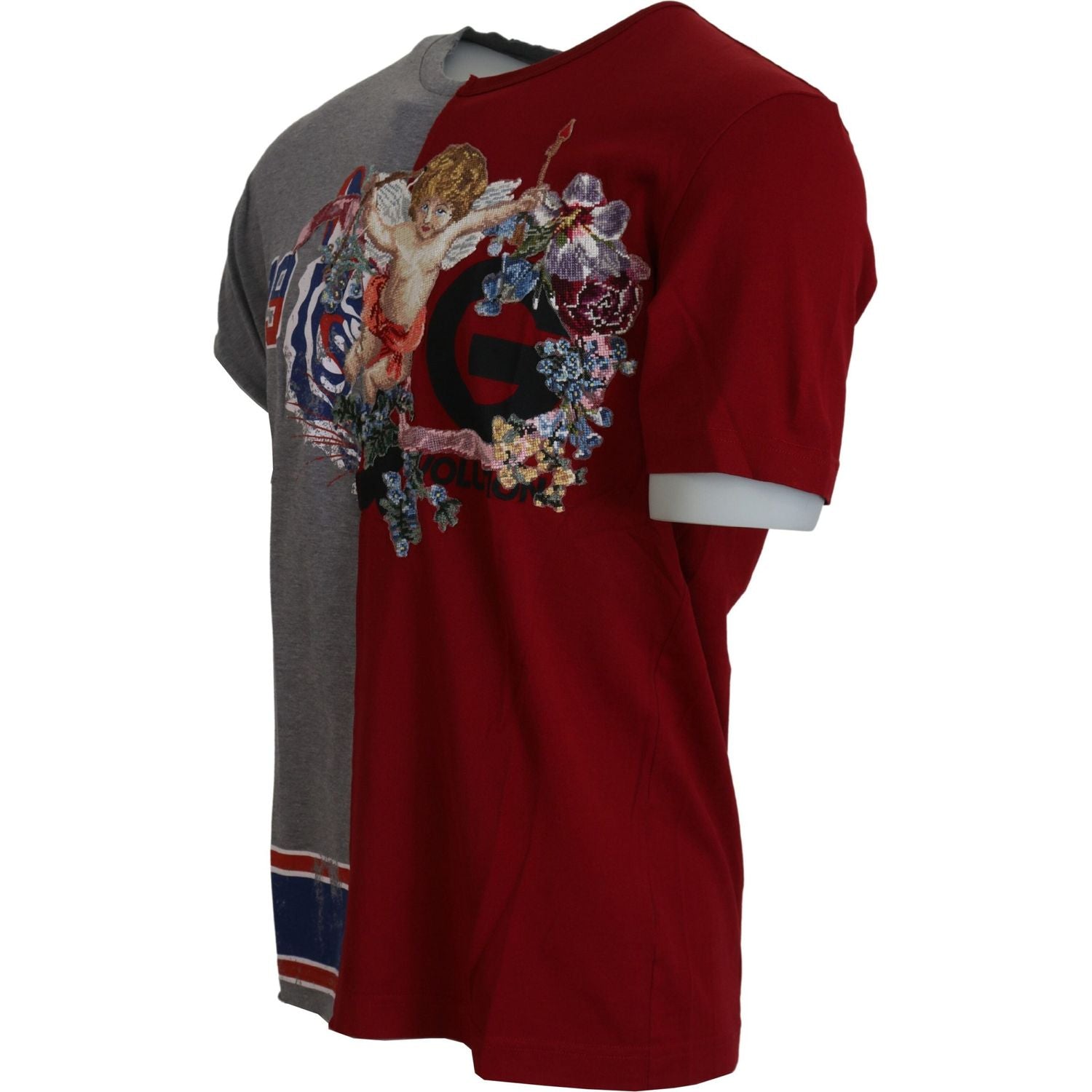 تي شيرت Dolce &amp; Gabbana Floral Angels Crew Neck T-Shirt