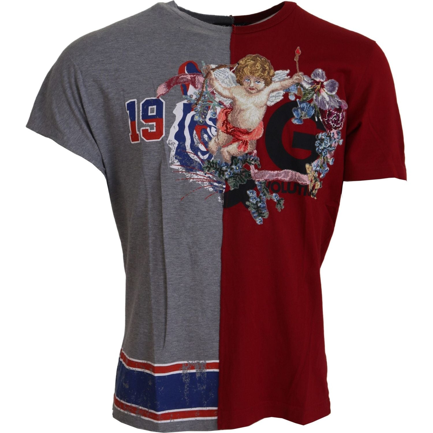 تي شيرت Dolce &amp; Gabbana Floral Angels Crew Neck T-Shirt