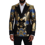 Dolce & Gabbana Gold Lurex Double Breasted Jacket Blazer KOS2120- 46
