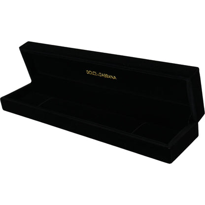 Dolce & Gabbana Black Velvet Logo Plaque Storage Bracelet Jewelry Box FASHION ACCESSORIES