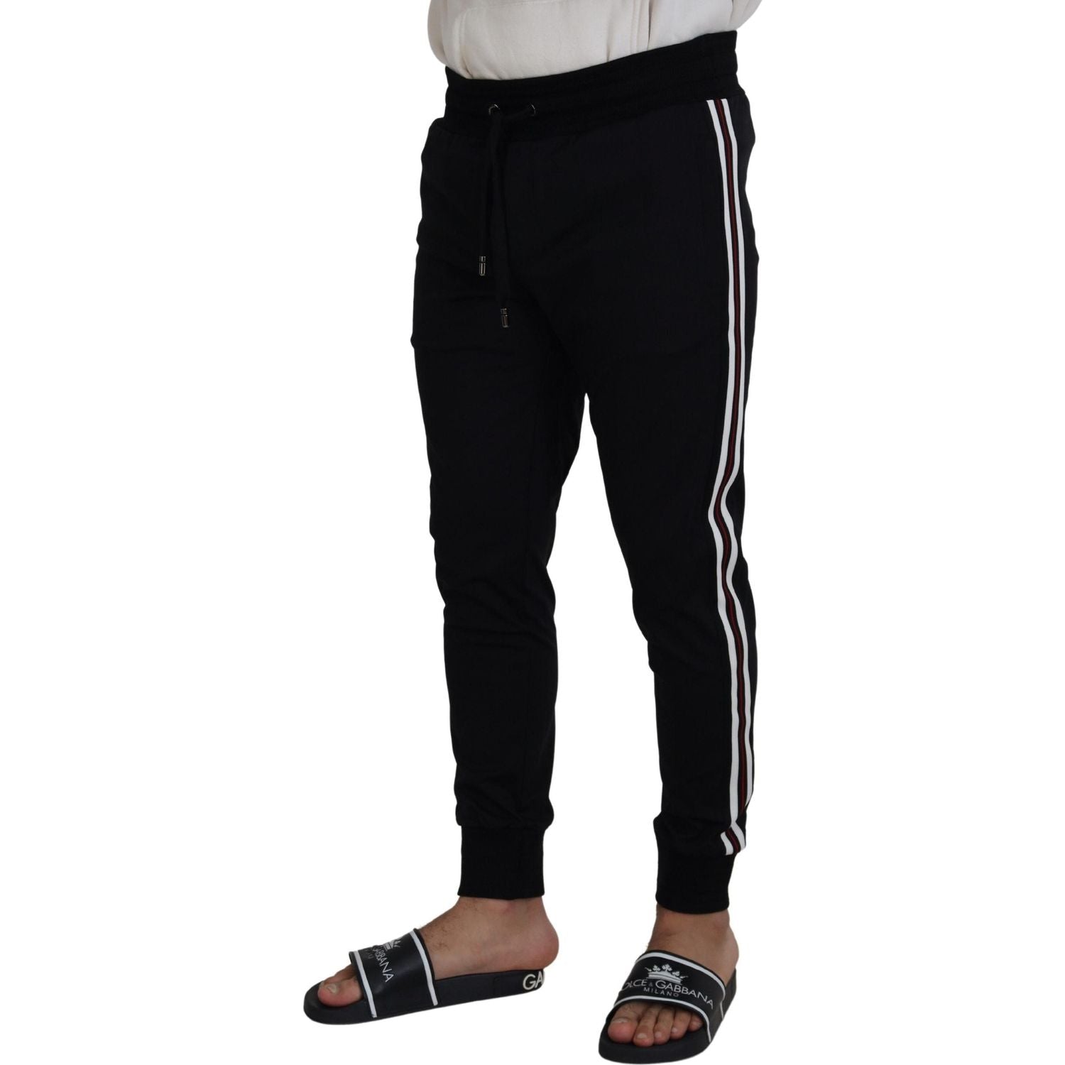 Dolce & Gabbana Black DG Print Mens Jogger Pants