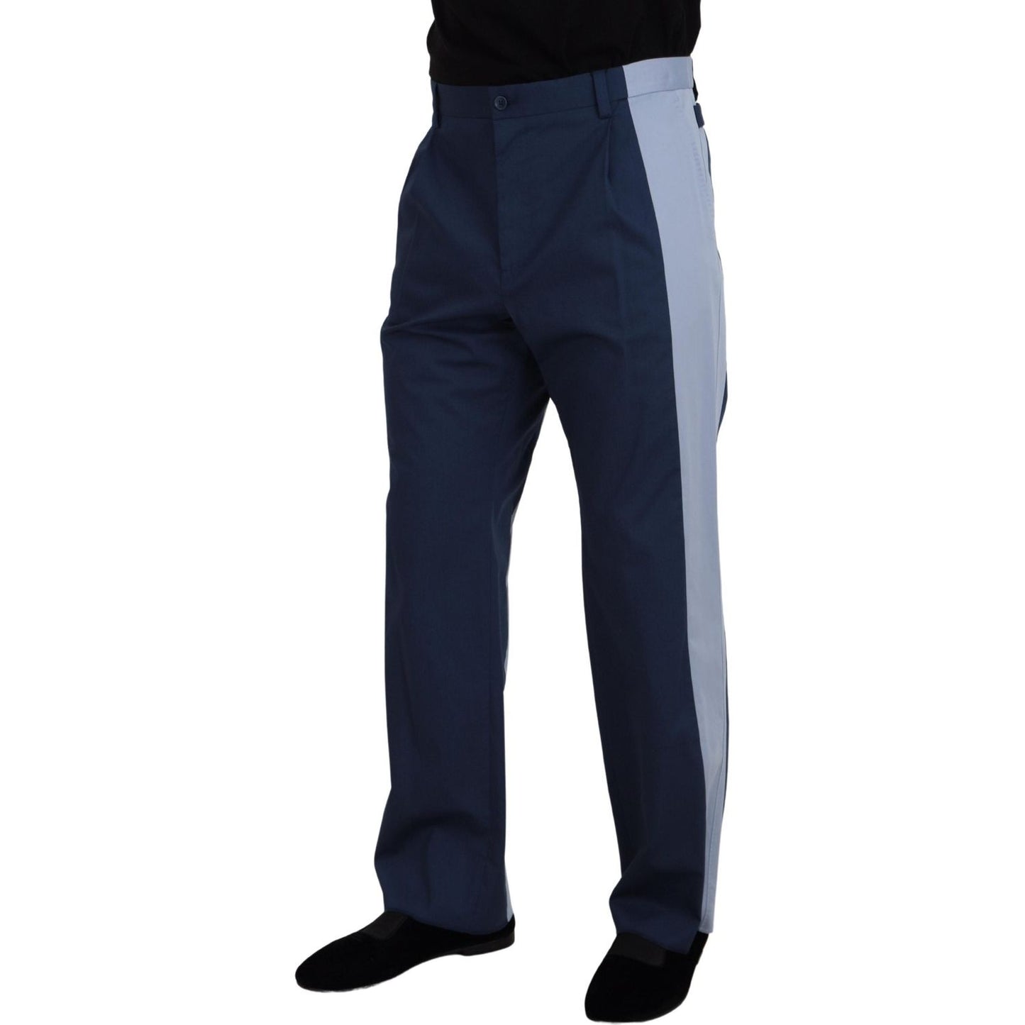 Dolce & Gabbana Blue Cotton Straight Fit Pants