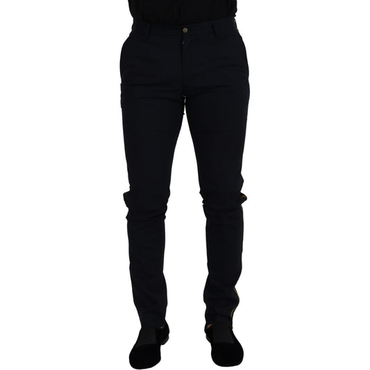 Dolce & Gabbana Black Wool Slim Formal Pants
