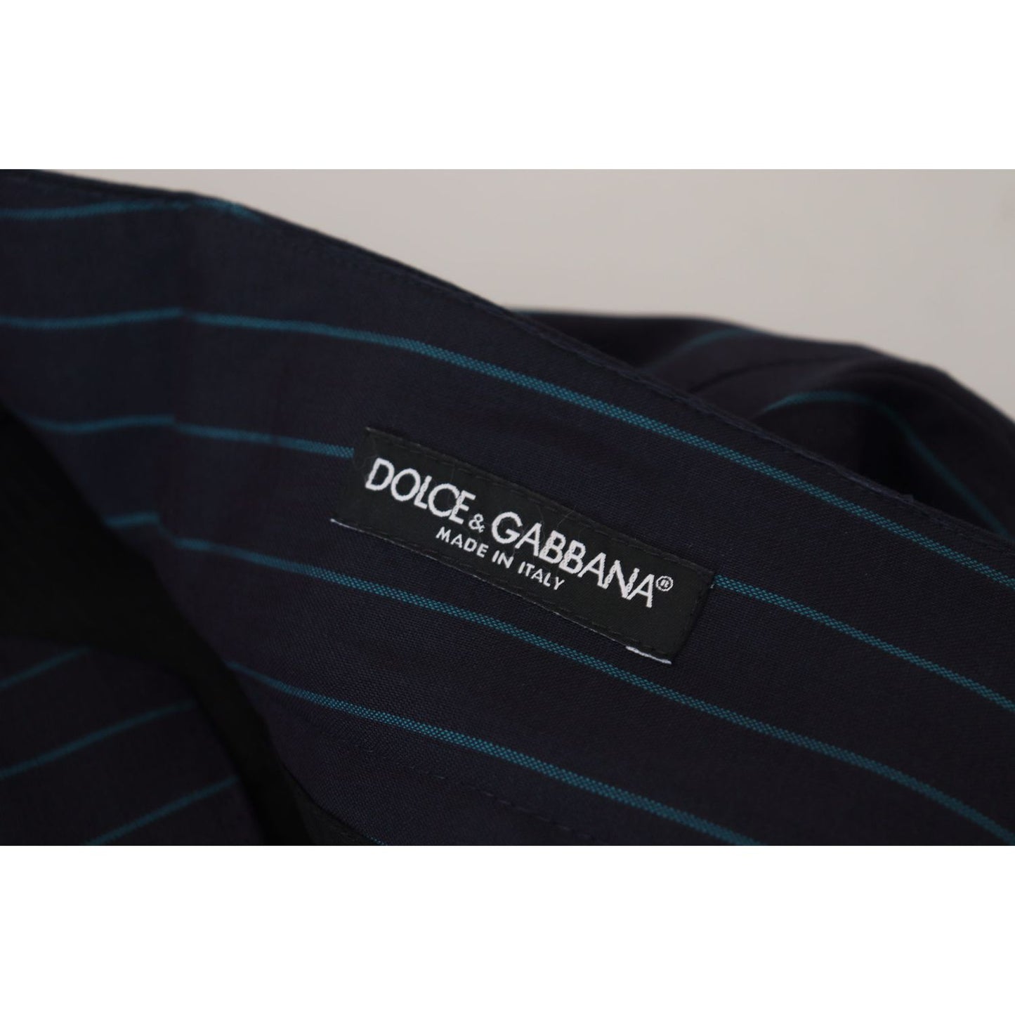 Dolce & Gabbana Blue Striped Men Formal Pants