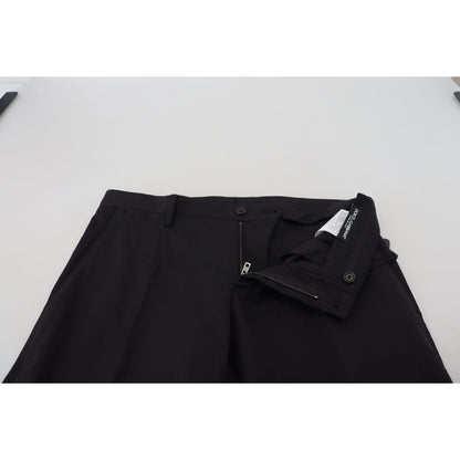 Dolce & Gabbana Black Wool Chino Formal Pants