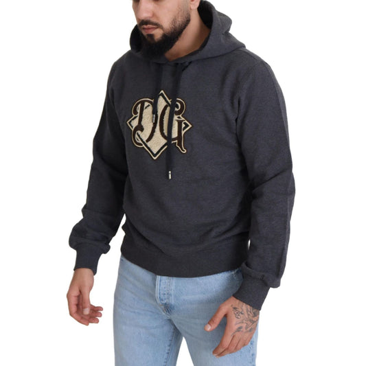 Dolce & Gabbana Gray Logo Cotton Hooded Sweatshirt Sweater TSH83028- 50