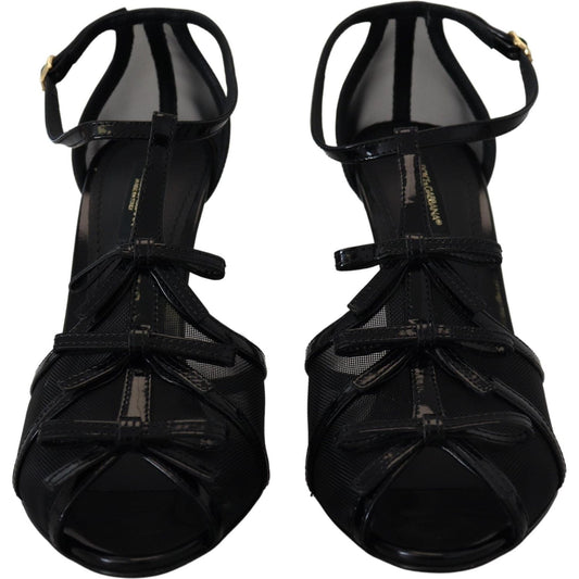 Dolce & Gabbana Black Stiletto High Heels Sandals Shoes LA10014 - 38