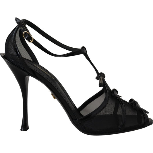 Dolce & Gabbana Black Stiletto High Heels Sandals Shoes LA10014 - 38