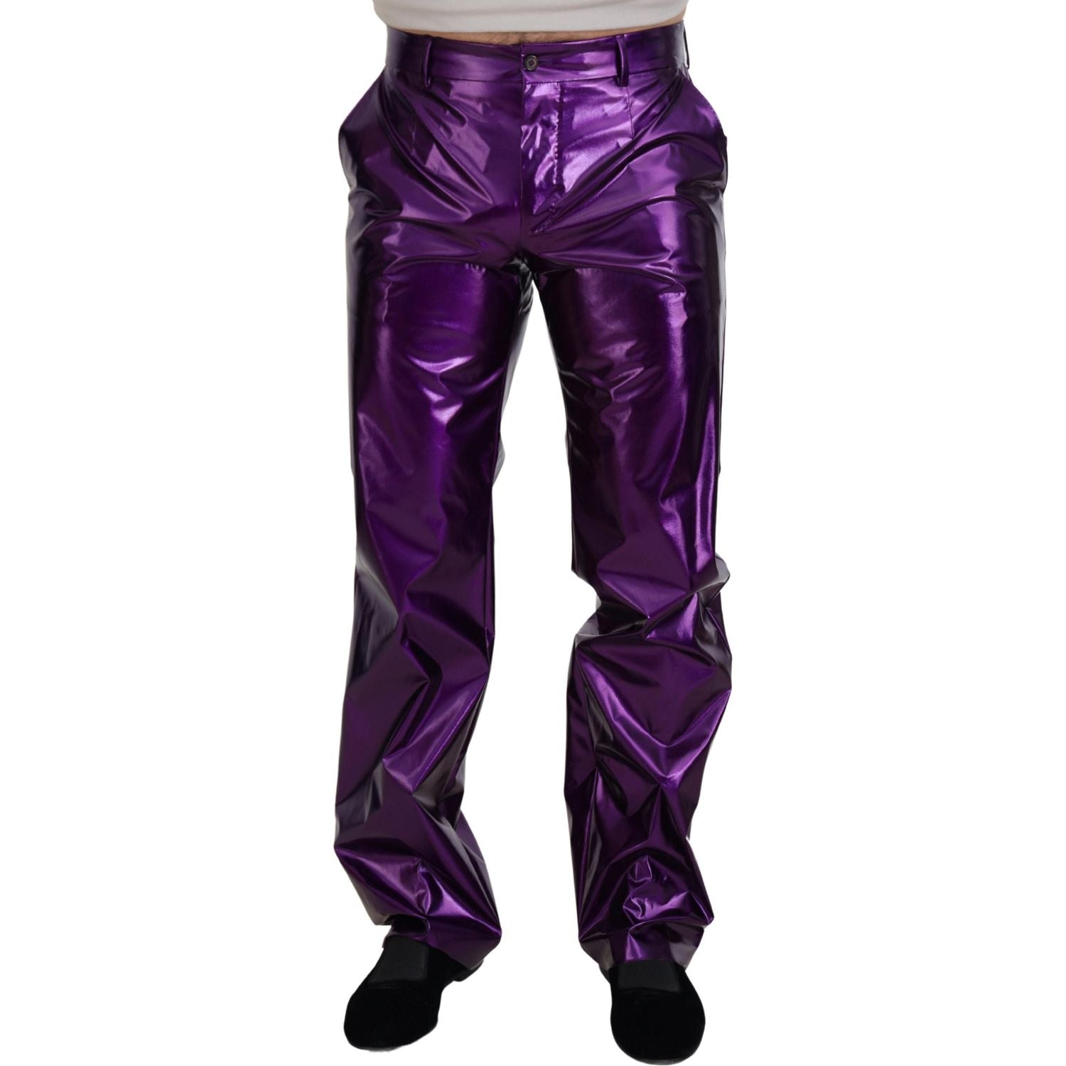 Dolce & Gabbana Purple Shining Men Casual Pants