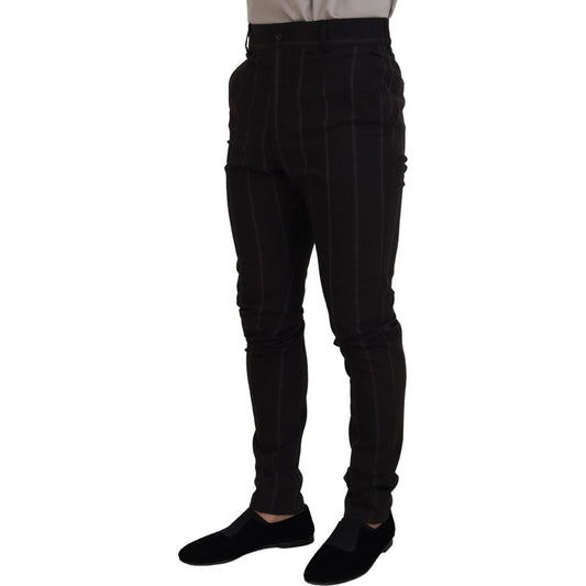 Dolce & Gabbana Black Wool Chino Formal Men Pants PAN74313 - 48