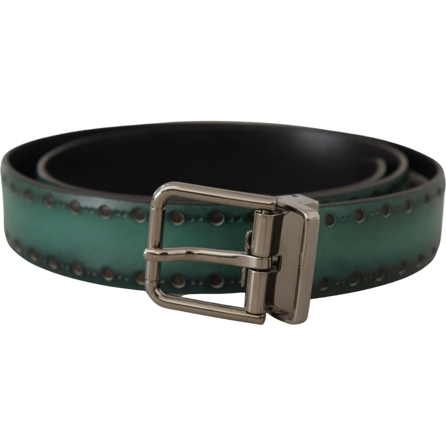 حزام جلدي أنيق بإبزيم فضي اللون من دولتشي آند غابانا