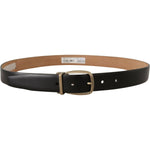 Dolce & Gabbana Black Brown Backend Leather Vintage Metal Buckle Belt BEL8538- 85