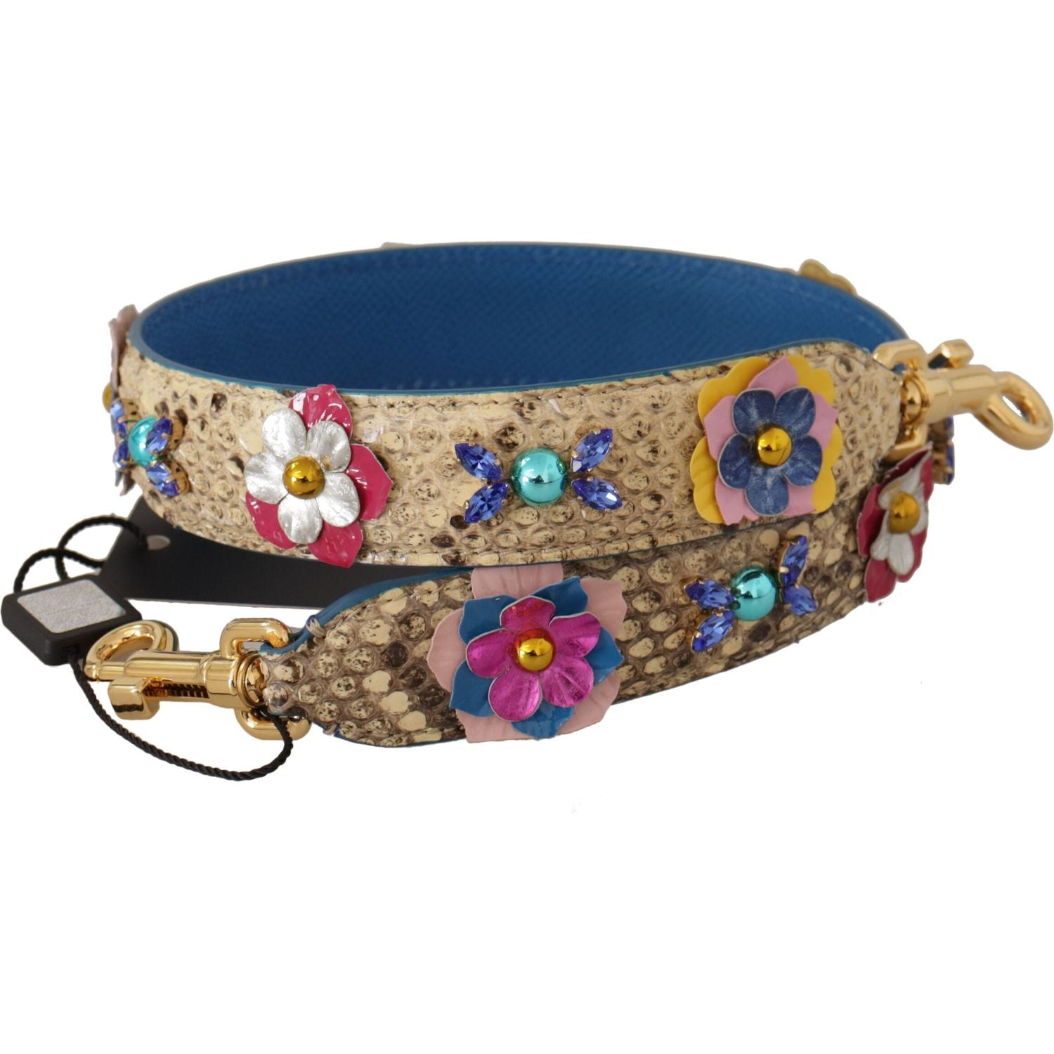 حزام جلد الثعبان البيج الأنيق من دولتشي آند غابانا