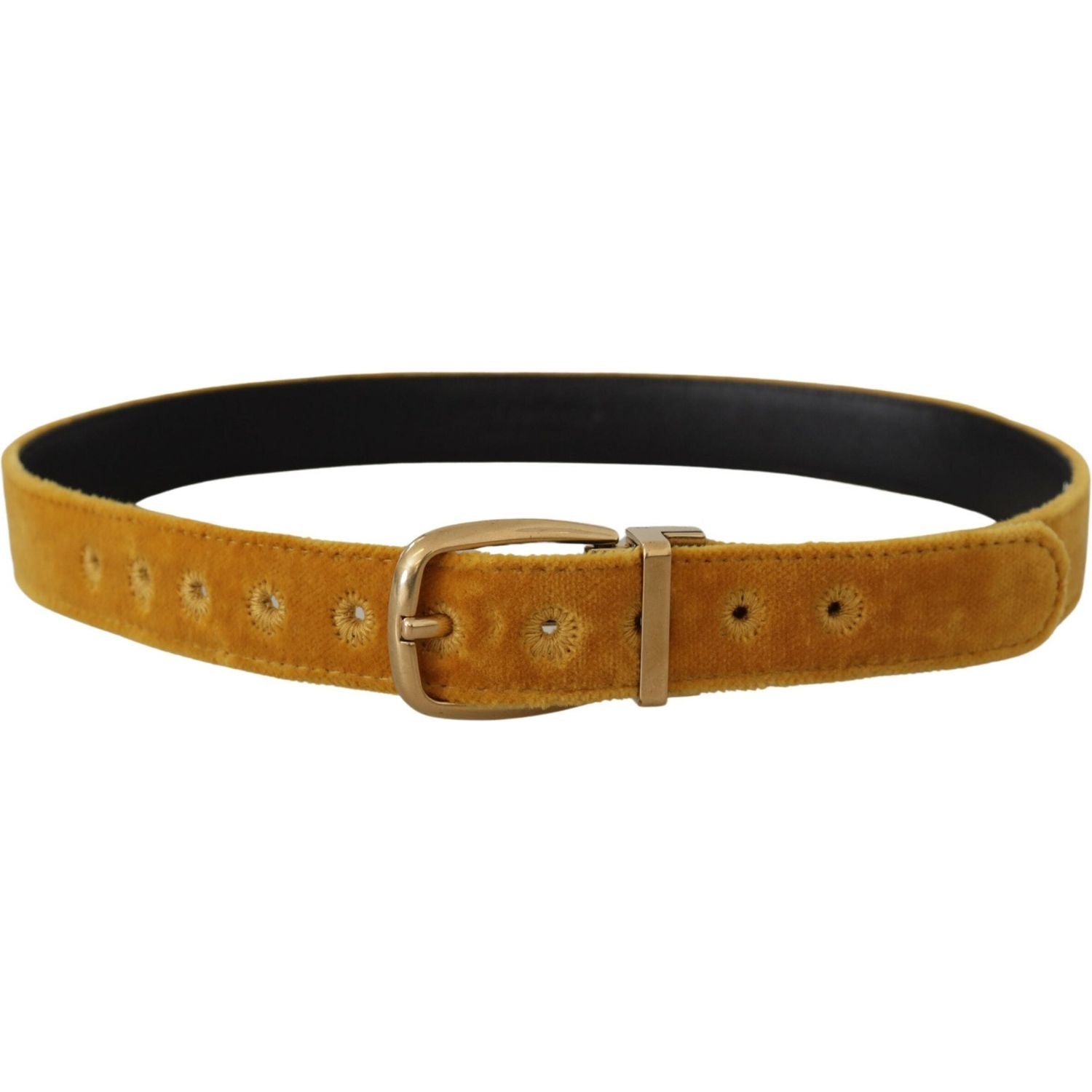 حزام نسائي أنيق من المخمل بمشبك ذهبي من دولتشي آند غابانا