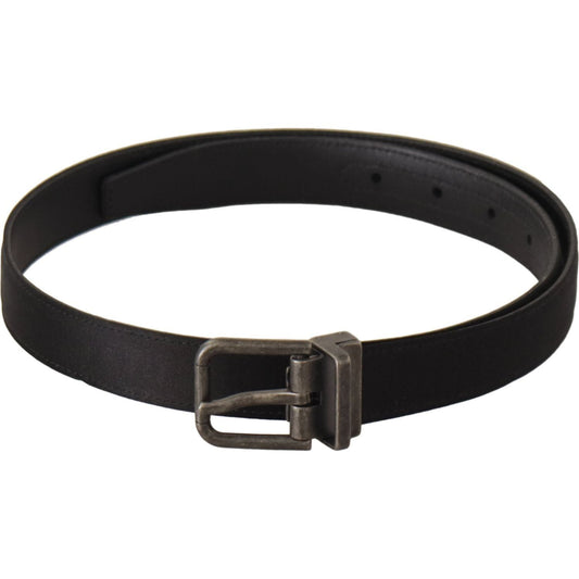 Dolce & Gabbana Black Calfskin Leather Vintage Metal Buckle Belt BEL8685 - 75