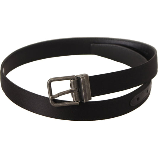 Dolce & Gabbana Black Calfskin Leather Vintage Metal Buckle Belt BEL8685 - 75