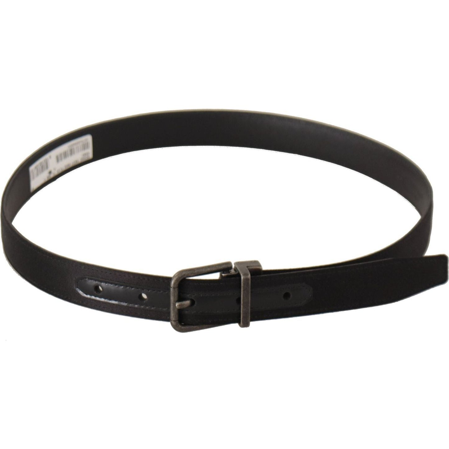 Dolce & Gabbana Black Calfskin Leather Vintage Metal Buckle Belt BEL8685 - 75