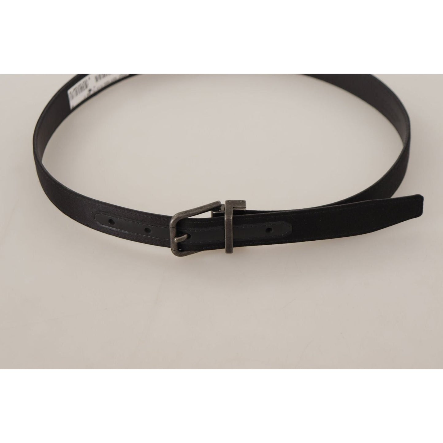 Dolce & Gabbana Black Calfskin Leather Vintage Metal Buckle Belt BEL8685 - 75