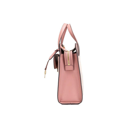Michael Kors Cece Small Pink PVC North South Flap Tote Crossbody Bag Purse