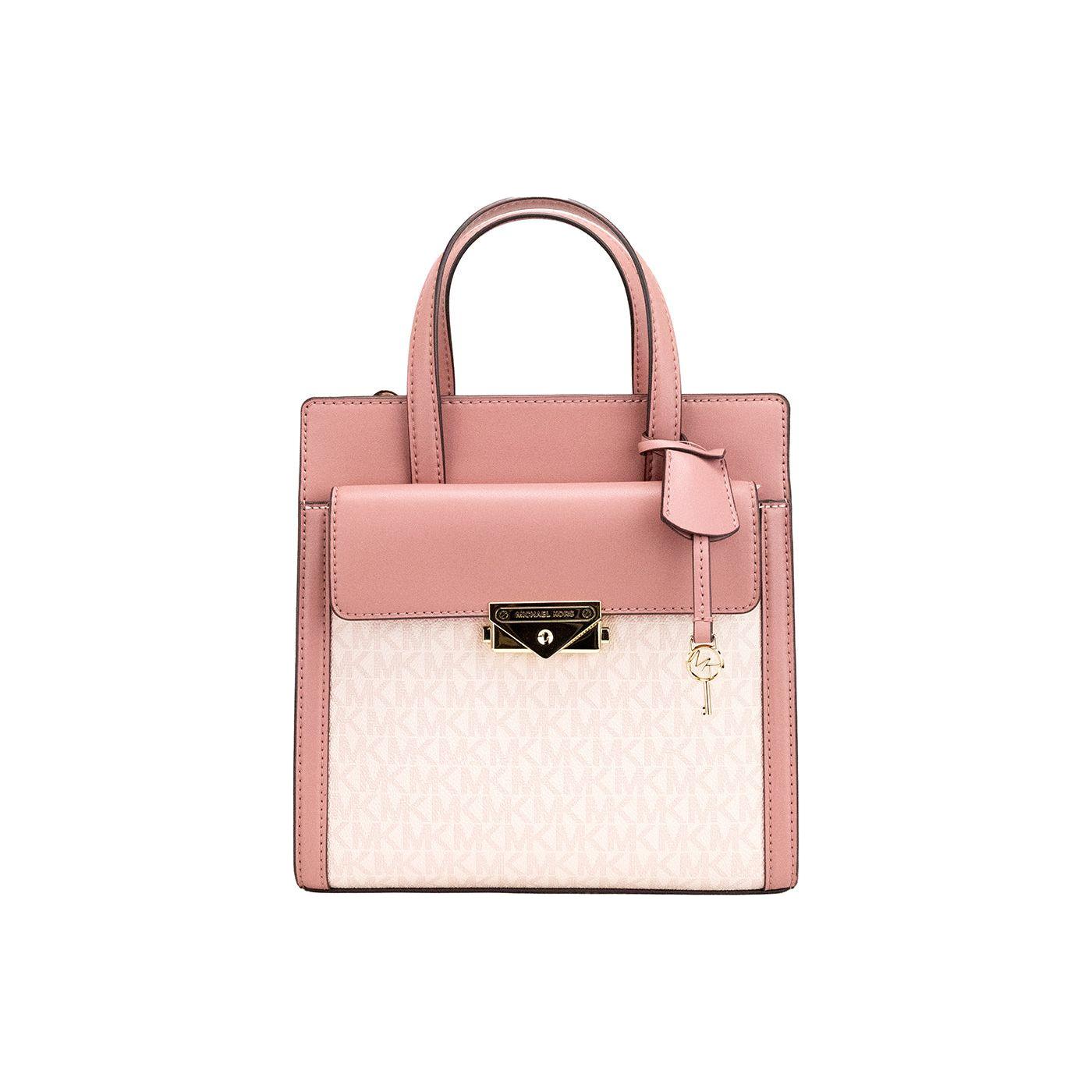 حقيبة كروس بودي نورث ساوث فلاب من مايكل كورس سيسي صغيرة باللون الوردي من مادة البولي فينيل كلوريد