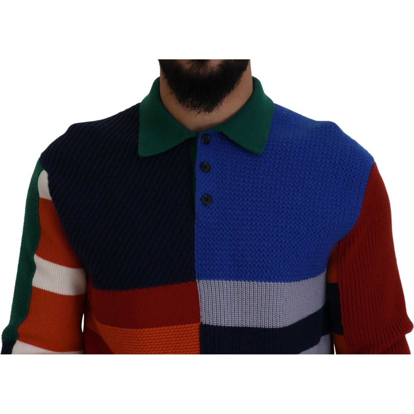 Dolce & Gabbana Multicolor Stripes Wool Pullover Sweater