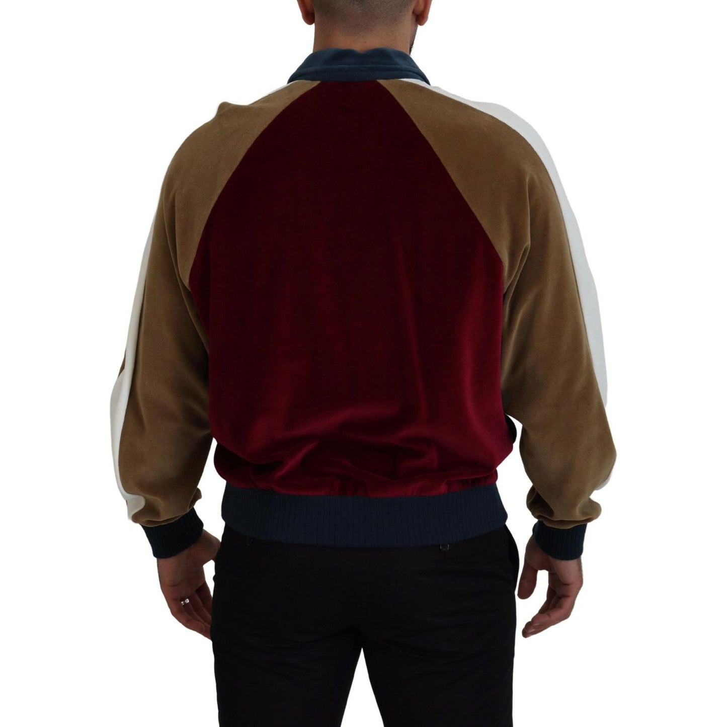 Dolce & Gabbana Multicolor Cotton Collared Pullover Sweater TSH83602 - 48