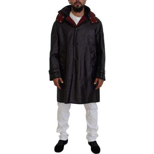 Dolce & Gabbana Black Trench Hooded Parka Cotton Jacket JKT3551- 44