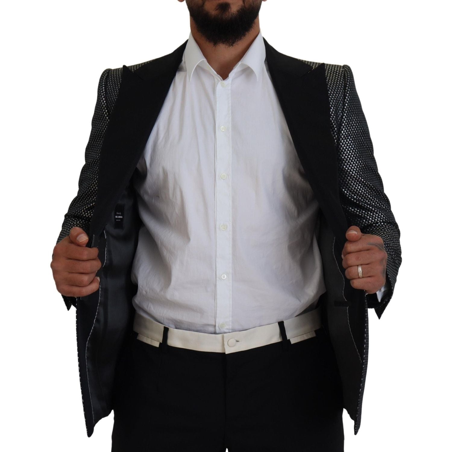 سترة دولتشي آند غابانا الأنيقة ذات الصدر الواحد من الجاكار