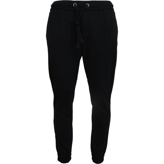 Dolce & Gabbana Black Mens Sport Wool Sweatpants Pants PAN74544-48