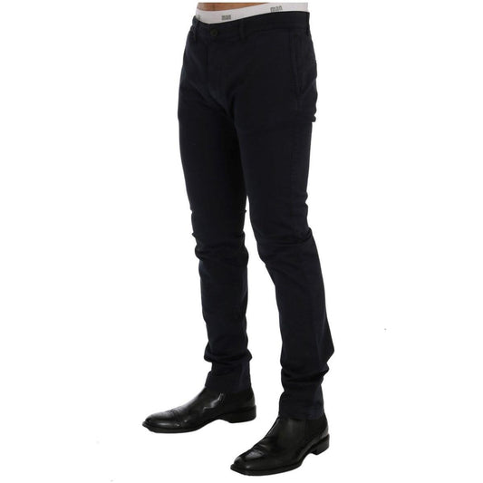 GF Ferre Blue Cotton Stretch Chinos Pants SIG60462-2