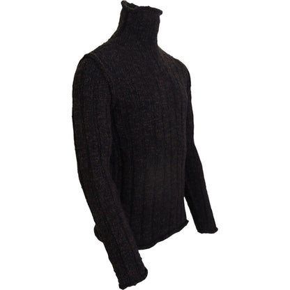 Dolce & Gabbana Brown Wool Knit Turtleneck Pullover Sweater