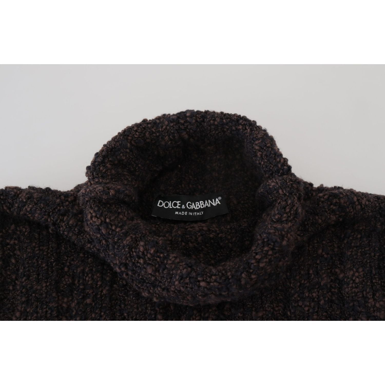 Dolce & Gabbana Brown Wool Knit Turtleneck Pullover Sweater