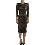Dolce & Gabbana Multicolor Leopard Bodycon Sheath Midi Dress DR28900-38