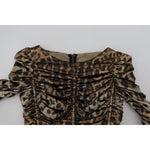 Dolce & Gabbana Multicolor Leopard Bodycon Sheath Midi Dress DR28900-38