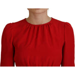 Dolce & Gabbana Red Silk Sheath A-line Knee Length Dress DR28907-38
