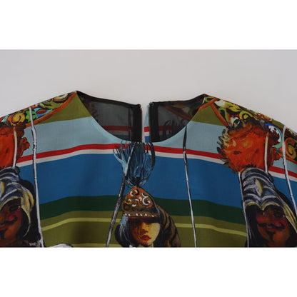 Dolce & Gabbana Multicolor Sicily Silk A-line Long Gown Dress