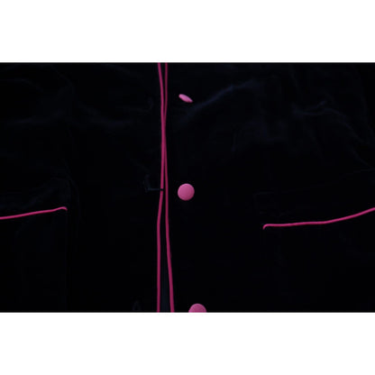 Dolce & Gabbana Black Button Belted Blazer Viscose Jacket