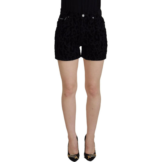 Dolce & Gabbana Black Denim Cotton Stretch Hot Pants Shorts SKI1870- 40