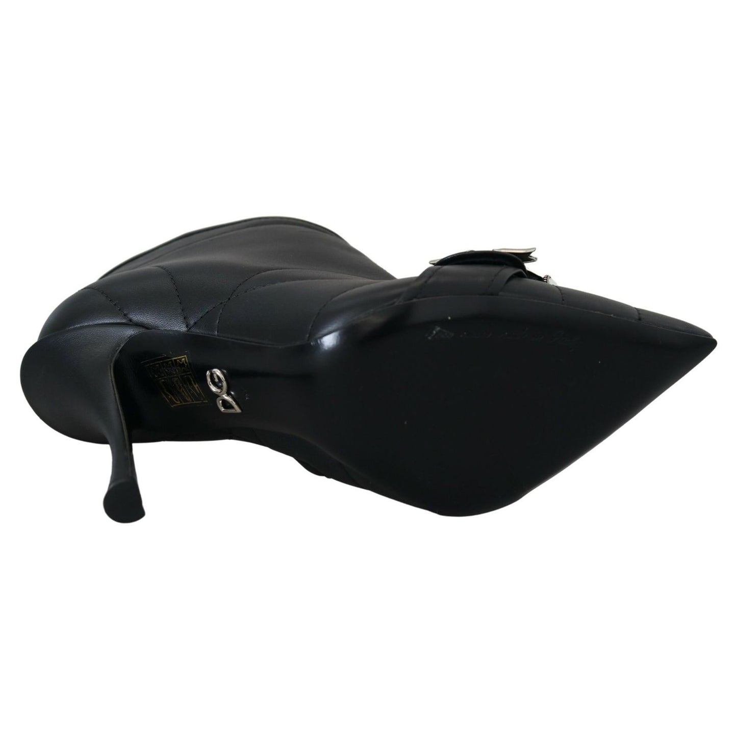 Dolce & Gabbana Black Devotion Quilted Buckled Ankle Boots Shoes